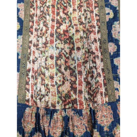 Anthropologie Tiny Paquerette Shirt Dress MEDIUM Pintucked Pleats Button Front - Picture 13 of 16